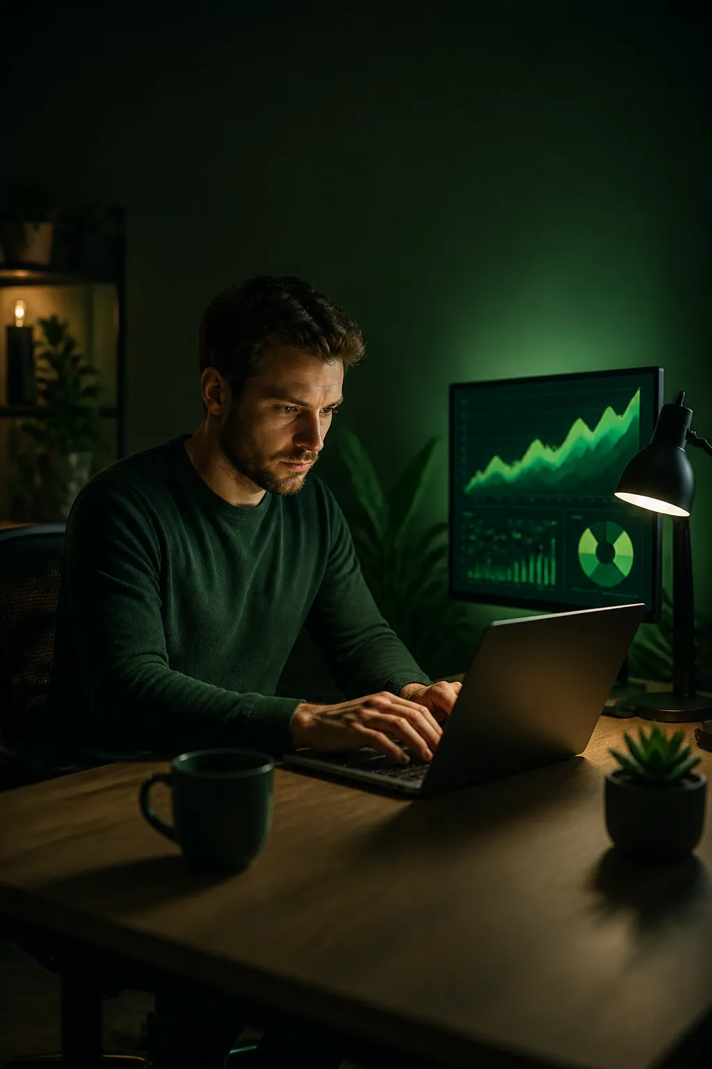 A solo founder working productively on their business with AI tools